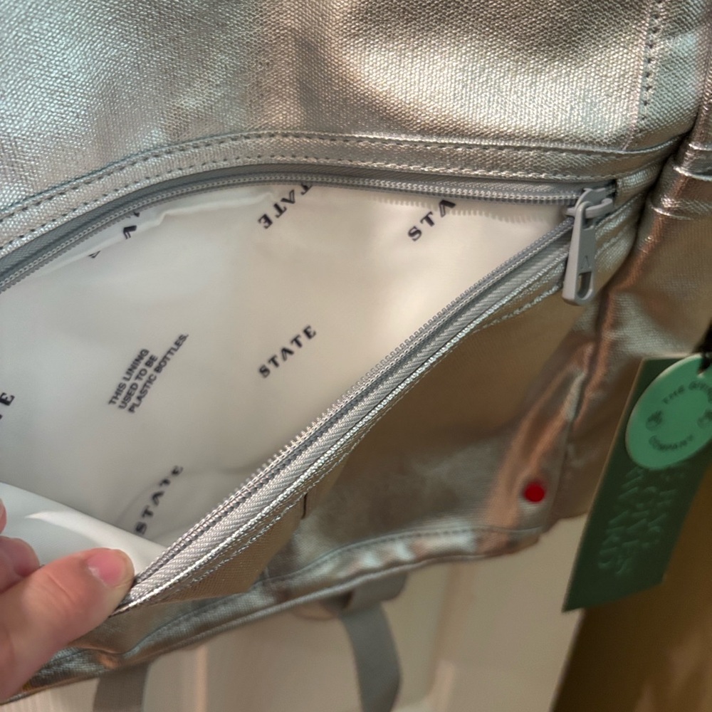 STATE Metallic Silver Backpack - Picture 2 of 6